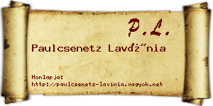 Paulcsenetz Lavínia névjegykártya